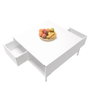 Hanah Home Mesa de Centro Blanco Diamante con Almacenamiento